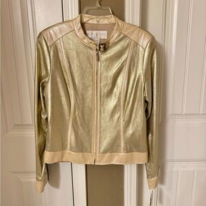 Doncaster Gold Leather Jacket with Streamlined Design